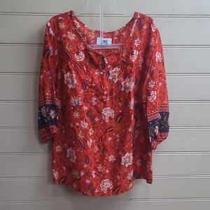 Old Navy Red Floral Girls Blouse